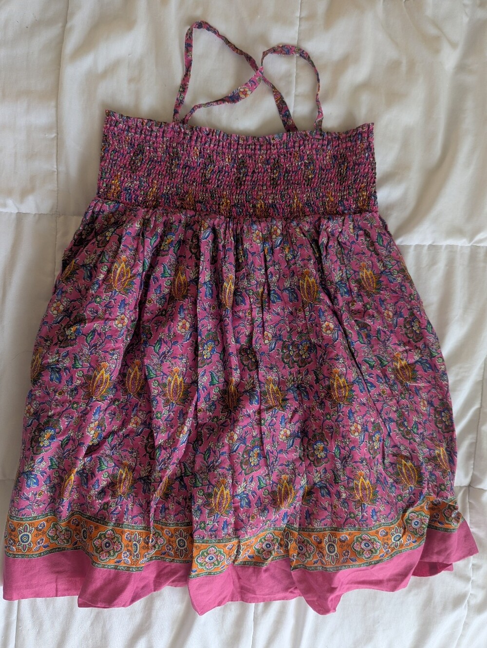 Ralph Lauren Girls 6x Pink Floral Smocked Sundress